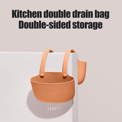 JWDX Drain Rack Clearance! Double Layer Kitchen Sink Storage Hanging Bag Home Multis Function Faucet Debris Storage, Kitchen Drain Rack Promotion Include 1Pc Drain Basket C.