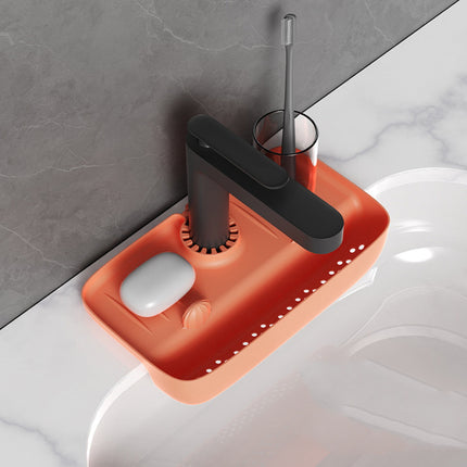 Clearance! JWDX Drain Rack Clearance Sink Holder Sink Rack with Drain Basket Kitchen Sink Organizer Storage Rack for Home Kitchen B.