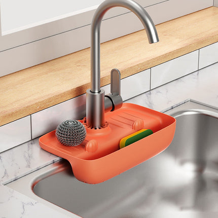Clearance! JWDX Drain Rack Clearance Sink Holder Sink Rack with Drain Basket Kitchen Sink Organizer Storage Rack for Home Kitchen B.
