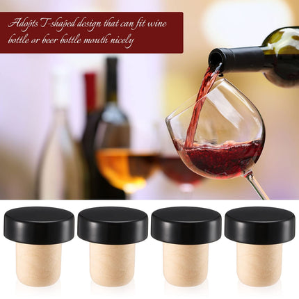 JWDX Wine Stopper Clearance! 24Pc T Shaped Stopper Cork Wine Stopper Bottle Stoppers Reusable Wine Bottle Stopper Sealing Plug Bottle Cap for Wine Beer Bottles, Include 24Pc Beer Bottle Stopper Black.