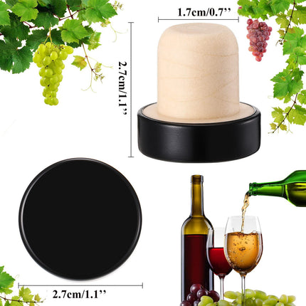 JWDX Wine Stopper Clearance! 24Pc T Shaped Stopper Cork Wine Stopper Bottle Stoppers Reusable Wine Bottle Stopper Sealing Plug Bottle Cap for Wine Beer Bottles, Include 24Pc Beer Bottle Stopper Black.