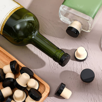 JWDX Wine Stopper Clearance! 24Pc T Shaped Stopper Cork Wine Stopper Bottle Stoppers Reusable Wine Bottle Stopper Sealing Plug Bottle Cap for Wine Beer Bottles, Include 24Pc Beer Bottle Stopper Black.