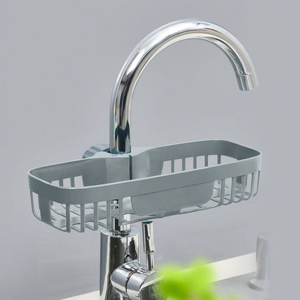 JWDX Drain Rack Clearance! Sink Sponge Rack Stand Kitchen Faucet Storage Rack Sponge and Towel Rack Drain Basket Home Kitchen Cleaning Tools, Include 1X Drain Storage Basket Grey.
