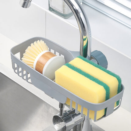 JWDX Drain Rack Clearance! Sink Sponge Rack Stand Kitchen Faucet Storage Rack Sponge and Towel Rack Drain Basket Home Kitchen Cleaning Tools, Include 1X Drain Storage Basket Grey.