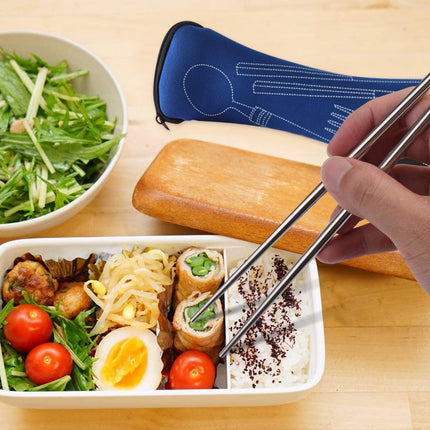 JWDX Tableware Clearance! Portable Cutlery Set 3Pcs Stainless Steel Knife Fork Spoon Family Travel Camping Cutlery Dark blue.