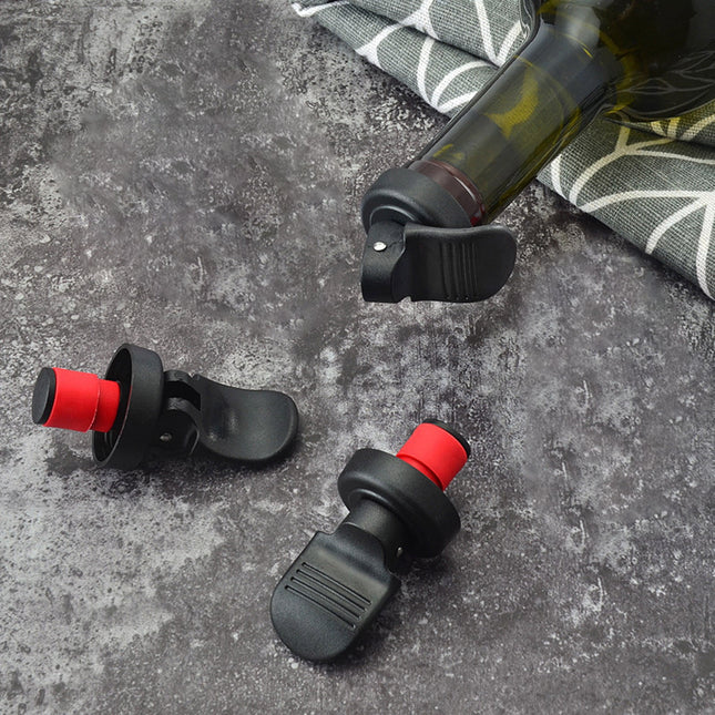JWDX Wine Stopper Clearance! Wine Bottle Stopper Bar Hand Press Sealing Stop Cap Beers Cork Plug Seal Lids Suction Fresh Keeping Stopper Manually Press Down, Include 2Pcs Black Creative Wine Stoppers Black.