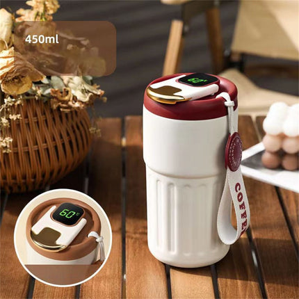 JWDX Glass and Bottle Clearance! Coffee Thermoes with Temperature Display 316 Stainless Steel Inner Liner with Pp Lid and Silicone Seal Secure and Leak Proof Lid That Preventes Spills Or Leaks EA.