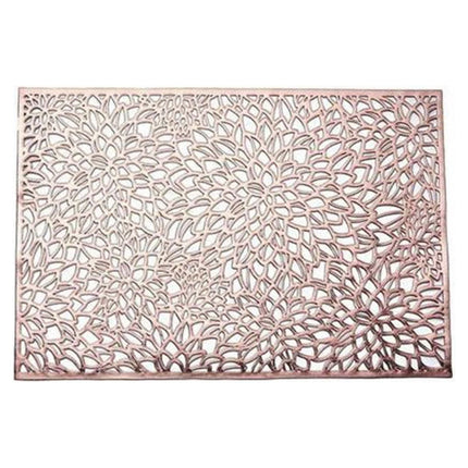 JWDX Placemat Clearance! Rectangular Flower Pvc Placemat Home Daily Table Decoration Pvc Hot Gold Placemat, Kitchen Mat Promotion Include 6*Placemat Rose Gold.