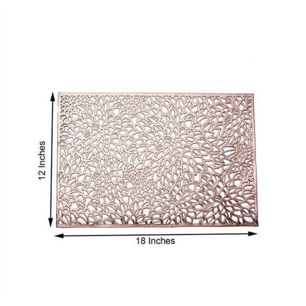 JWDX Placemat Clearance! Rectangular Flower Pvc Placemat Home Daily Table Decoration Pvc Hot Gold Placemat, Kitchen Mat Promotion Include 6*Placemat Rose Gold.