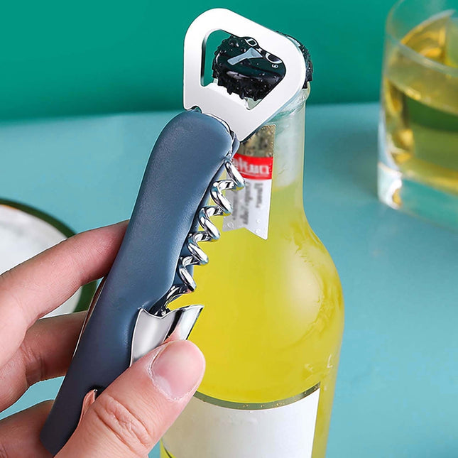 JWDX Bottle and Can Openers Clearance! Home Steel Beer Wine Opening Tools 4 in 1 Stainless Steel Wine Opening Tools Home Cans Kitchen Restaurant and Bar, Include 1X4 in 1 Bottle Opener Blue.