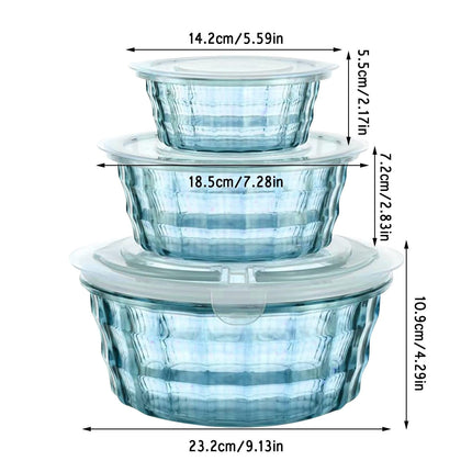 JWDX Food Storage Clearance! Fruit Box Fruit Containers with Tureen Bowl Clear Plastic Container Plastic Container Sealed Container Cereal Oatmeal Food Box 3Pc Clearance Sale Blue.