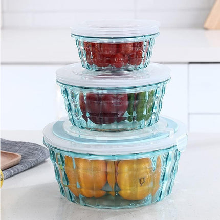 JWDX Food Storage Clearance! Fruit Box Fruit Containers with Tureen Bowl Clear Plastic Container Plastic Container Sealed Container Cereal Oatmeal Food Box 3Pc Clearance Sale Blue.