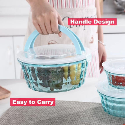 JWDX Food Storage Clearance! Fruit Box Fruit Containers with Tureen Bowl Clear Plastic Container Plastic Container Sealed Container Cereal Oatmeal Food Box 3Pc Clearance Sale Blue.