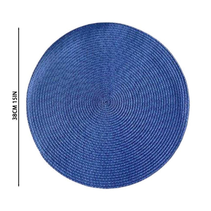 JWDX Placemats, 4 Pieces of Hand-Woven Placemats Insulation Mats Dining Table Anti-Slip Mats Clearance! Woven Spiral Table Placemats 15 Inches Round Set of 4 Non Slip Dining & Kitchen Table Mats Brown.