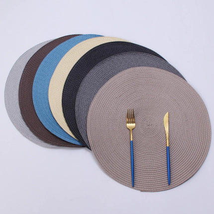 JWDX Placemats, 4 Pieces of Hand-Woven Placemats Insulation Mats Dining Table Anti-Slip Mats Clearance! Woven Spiral Table Placemats 15 Inches Round Set of 4 Non Slip Dining & Kitchen Table Mats Brown.