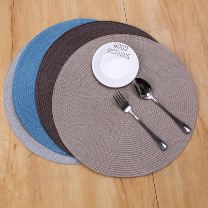 JWDX Placemats, 4 Pieces of Hand-Woven Placemats Insulation Mats Dining Table Anti-Slip Mats Clearance! Woven Spiral Table Placemats 15 Inches Round Set of 4 Non Slip Dining & Kitchen Table Mats Brown.
