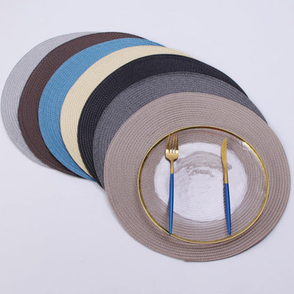 JWDX Placemats, 4 Pieces of Hand-Woven Placemats Insulation Mats Dining Table Anti-Slip Mats Clearance! Woven Spiral Table Placemats 15 Inches Round Set of 4 Non Slip Dining & Kitchen Table Mats Brown.