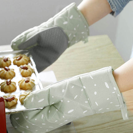 JWDX Oven Mitts Clearance! Premium Silicone Slip Oven Set Soft Flexible Oven Gloves Heat Kitchen Cooking Mitts Hands From Hot Surfaces Cookie Sheets Pair Set of 2, Include 1 Pair of Gloves Green.