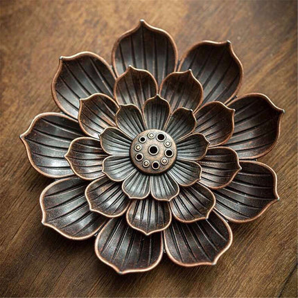JWDX Rack Clearance! Ash Incense with Burner Brass Flower Burner Yoga Catcher Rack Stick Incense Tea Other, Storage Rack Promotion Include 1*Sandalwood Tray Brown.