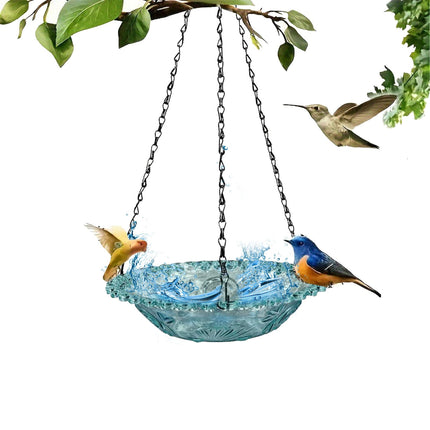 JWDX Bird Feeders for Outdoors Clearance! Hanging Bird Bath Plastic Bird Bath Plate Hanging Tray for Outdoors Hanging Bird Water or Bird Seed Hanging Bird Feeder for Outdoors Bird Bath Bowl S4-Blue.