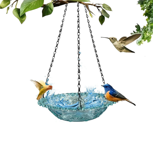 JWDX Bird Feeders for Outdoors Clearance! Hanging Bird Bath Plastic Bird Bath Plate Hanging Tray for Outdoors Hanging Bird Water or Bird Seed Hanging Bird Feeder for Outdoors Bird Bath Bowl S4-Blue.