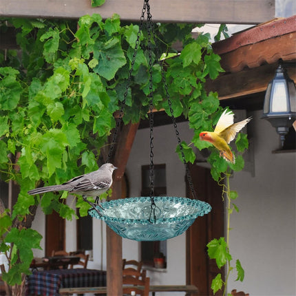 JWDX Bird Feeders for Outdoors Clearance! Hanging Bird Bath Plastic Bird Bath Plate Hanging Tray for Outdoors Hanging Bird Water or Bird Seed Hanging Bird Feeder for Outdoors Bird Bath Bowl S4-Blue.