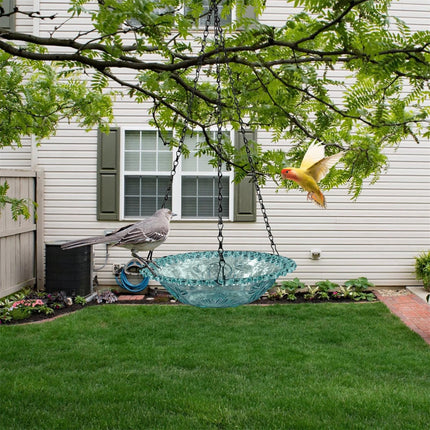 JWDX Bird Feeders for Outdoors Clearance! Hanging Bird Bath Plastic Bird Bath Plate Hanging Tray for Outdoors Hanging Bird Water or Bird Seed Hanging Bird Feeder for Outdoors Bird Bath Bowl S4-Blue.