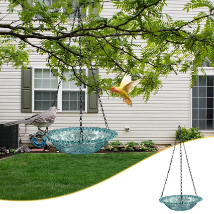 JWDX Bird Feeders for Outdoors Clearance! Hanging Bird Bath Plastic Bird Bath Plate Hanging Tray for Outdoors Hanging Bird Water or Bird Seed Hanging Bird Feeder for Outdoors Bird Bath Bowl S4-Blue.