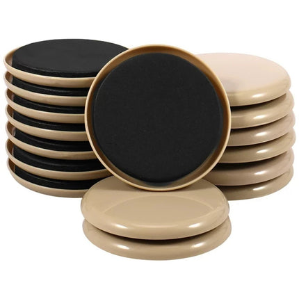 JWDX Furniture Protection Clearance! Furniture Sliders 16 Pack Plastic Rubber Sliders for Furniture Legs 3.5 Inch Furniture Carpet Moving Pads Chair Leg Floor Protectors Movers Reusable Black.