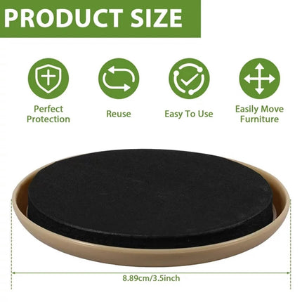 JWDX Furniture Protection Clearance! Furniture Sliders 16 Pack Plastic Rubber Sliders for Furniture Legs 3.5 Inch Furniture Carpet Moving Pads Chair Leg Floor Protectors Movers Reusable Black.