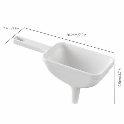 Clearance! Eewia Funnel Kitchen Funnel Washable Multipurpose Funnel for Liquid Oils Dry Ingredients, Rectangular Funnel with Handle White.