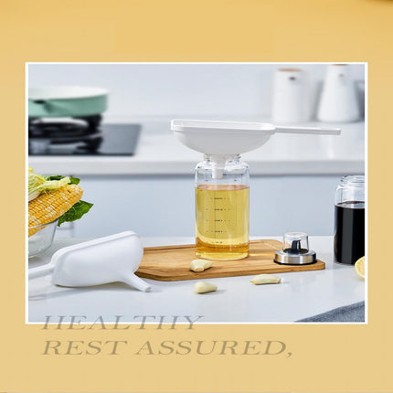 Clearance! Eewia Funnel Kitchen Funnel Washable Multipurpose Funnel for Liquid Oils Dry Ingredients, Rectangular Funnel with Handle White.