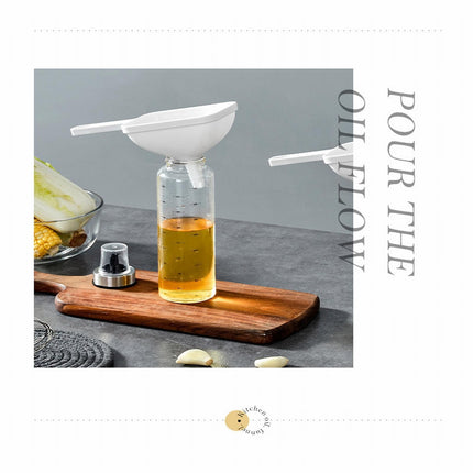 Clearance! Eewia Funnel Kitchen Funnel Washable Multipurpose Funnel for Liquid Oils Dry Ingredients, Rectangular Funnel with Handle White.