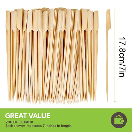 Clearance! Eewia Skewer Skewers 100Pcs Food Toothpicks Wide Flat Wood Picks for Cocktail Fruit Grilling Drink Bbq Barbecue Yakitori Chicken Fondue Roast, Bbq Skewers Kebab Skewers 100 Beige 9 Beige.
