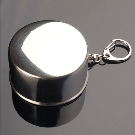 Clearance School Supplies! JWDX Medium Stainless Steel Telescopic Cup 02356, Emergency Steel Telescopic Shot Cup Glass Travel Collapsible Pocket Kitchen，Dining and Bar Silver.