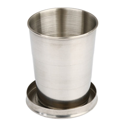 Clearance School Supplies! JWDX Medium Stainless Steel Telescopic Cup 02356, Emergency Steel Telescopic Shot Cup Glass Travel Collapsible Pocket Kitchen，Dining and Bar Silver.