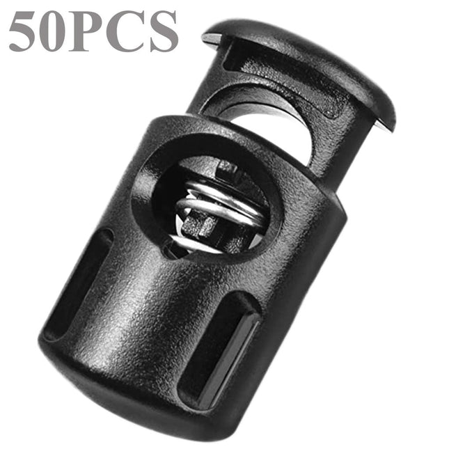 Clearance Back to School Supplies,Classroom Supplies! JWDX 50Pcs Spring Buckle No.8002, Stopper Shape Sliding Lanyard Luggage Cord Clip Rope Round Locks End 50Pcs Artscrafts and Sewing Black.
