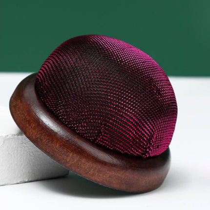 Smooth Round Pin Cushion! Eewia Needle and Thread Kit Clearance, Glossy Pin Cushion Wooden Base Needle Pincushion Round Pin Cushion for Sewing Needle Holder Or Diy Crafts, include 1*Pin Cushion Red.
