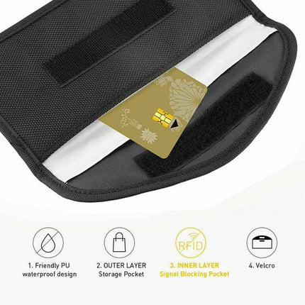 Faraday Bags for Phones, Cell Phone Signal Blocking Bag, RFID Phone Case,Faraday Bag for Phone & Key Fob(2 Pack).