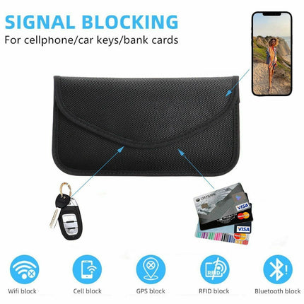 Faraday Bags for Phones, Cell Phone Signal Blocking Bag, RFID Phone Case,Faraday Bag for Phone & Key Fob(2 Pack).