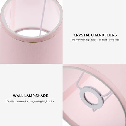 Ortofally Drum Lamp Shade Linen Fabric Lamp Cover Chandelier Lamp Shades for Chandeliers Lights Table Floor Wall Lamps Replacement 17.00X16.00X4.00CM Pink.