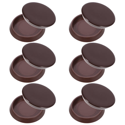 Ortofally Round Furniture Castor Cup Set: 12pcs Non Skid Wheel Caster Cups Furniture Pad Floor Protectors Caster Cups 12.00X4.00X3.00CM Brown.