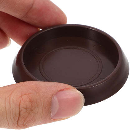Ortofally Round Furniture Castor Cup Set: 12pcs Non Skid Wheel Caster Cups Furniture Pad Floor Protectors Caster Cups 12.00X4.00X3.00CM Brown.