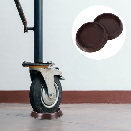Ortofally Round Furniture Castor Cup Set: 12pcs Non Skid Wheel Caster Cups Furniture Pad Floor Protectors Caster Cups 12.00X4.00X3.00CM Brown.