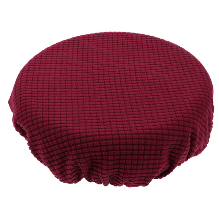 Ortofally Bar Stool Covers Stretchy Round Chair Covers Slipcover Washable Stool Cushion Elastic Bar Chair Covers Grey 27.5X17.5X6CM Dark Red.