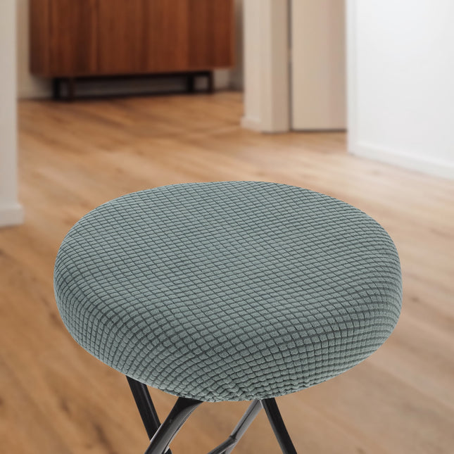 Ortofally Bar Stool Covers Stretchy Round Chair Covers Slipcover Washable Stool Cushion Elastic Bar Chair Covers Grey 1.60X1.50X1.50CM Green.