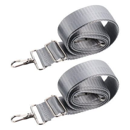 Ortofally Nylon Shoulder Strap, Bag Handbag Purse Replacement Strap, Adjustable Canvas Strap with Metal Hooks for Laptop Briefcase Messenger Bag/ Grey 150X3.8CM Gray.