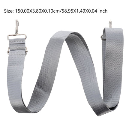 Ortofally Nylon Shoulder Strap, Bag Handbag Purse Replacement Strap, Adjustable Canvas Strap with Metal Hooks for Laptop Briefcase Messenger Bag/ Grey 150X3.8CM Gray.