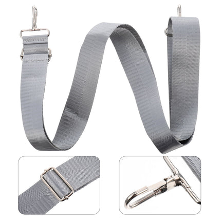 Ortofally Nylon Shoulder Strap, Bag Handbag Purse Replacement Strap, Adjustable Canvas Strap with Metal Hooks for Laptop Briefcase Messenger Bag/ Grey 150X3.8CM Gray.