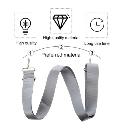 Ortofally Nylon Shoulder Strap, Bag Handbag Purse Replacement Strap, Adjustable Canvas Strap with Metal Hooks for Laptop Briefcase Messenger Bag/ Grey 150X3.8CM Gray.